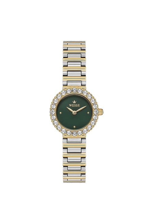 Ceas dama Wesse, model WWL112105, 25 mm, curea otel, auriu/argintiu, 3 ATM
