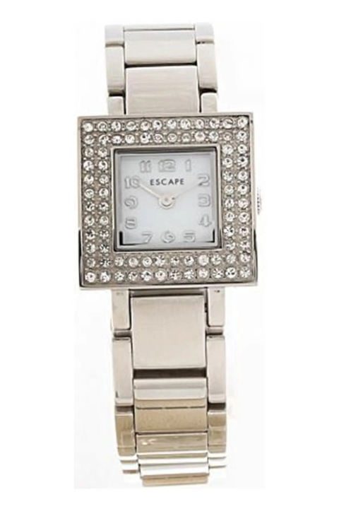 Ceas dama ESCAPE, curea otel, carcasa 22mm, rezistenta la apa 5 ATM, argintiu