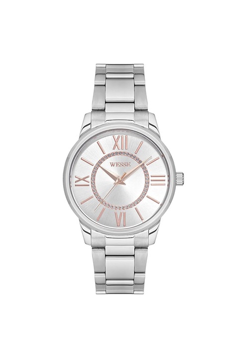 Ceas dama Wesse, model WWL107202, mecanism Quartz, otel, rezistent la apa 5 ATM, 36 mm, gri