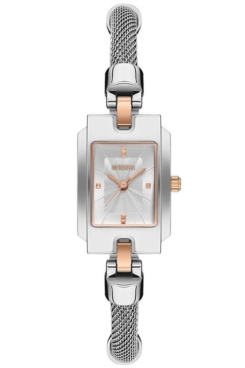 Ceas dama Wesse, model WWL110504, 20x30mm, curea otel, rezistenta la apa 3 ATM, argintiu