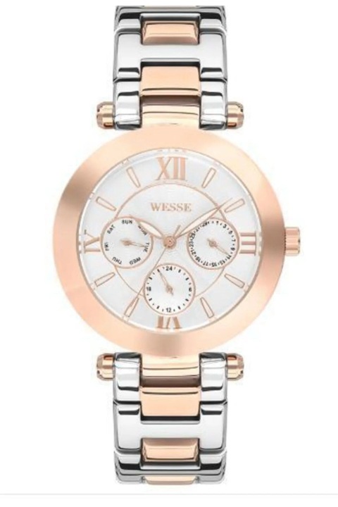 Ceas dama Wesse, WWL101104, 36mm, roz-auriu/argintiu, mecanism quartz, 5 ATM