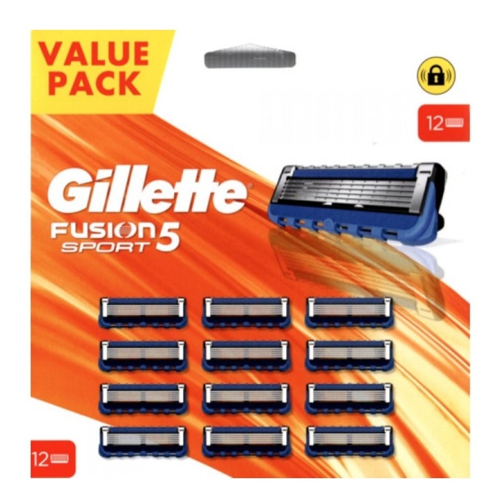 Gillette Fusion 5 Sport utántöltő készlet, 12 darabos