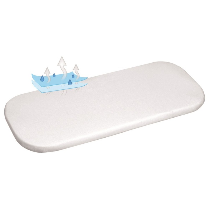 Cearceaf impermeabil BabyMatex 40x90cm, din bambus, alb, cu elastic