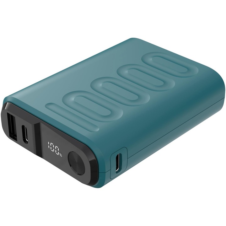 Acumulator extern Celly 10.000 mAh 20W 1xUSB-A, 2xUSB-C albastra