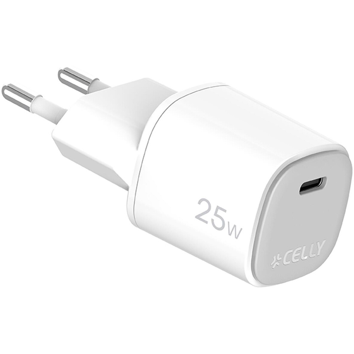 Incarcator Retea Celly UltraCompact GaN 1xUSB-C 25W Alb