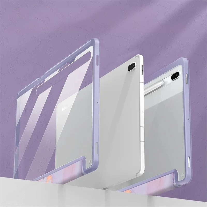 Husa tableta, XGSM, compatibila cu Samsung Galaxy Tab S10 FE+ Plus, violet marmura