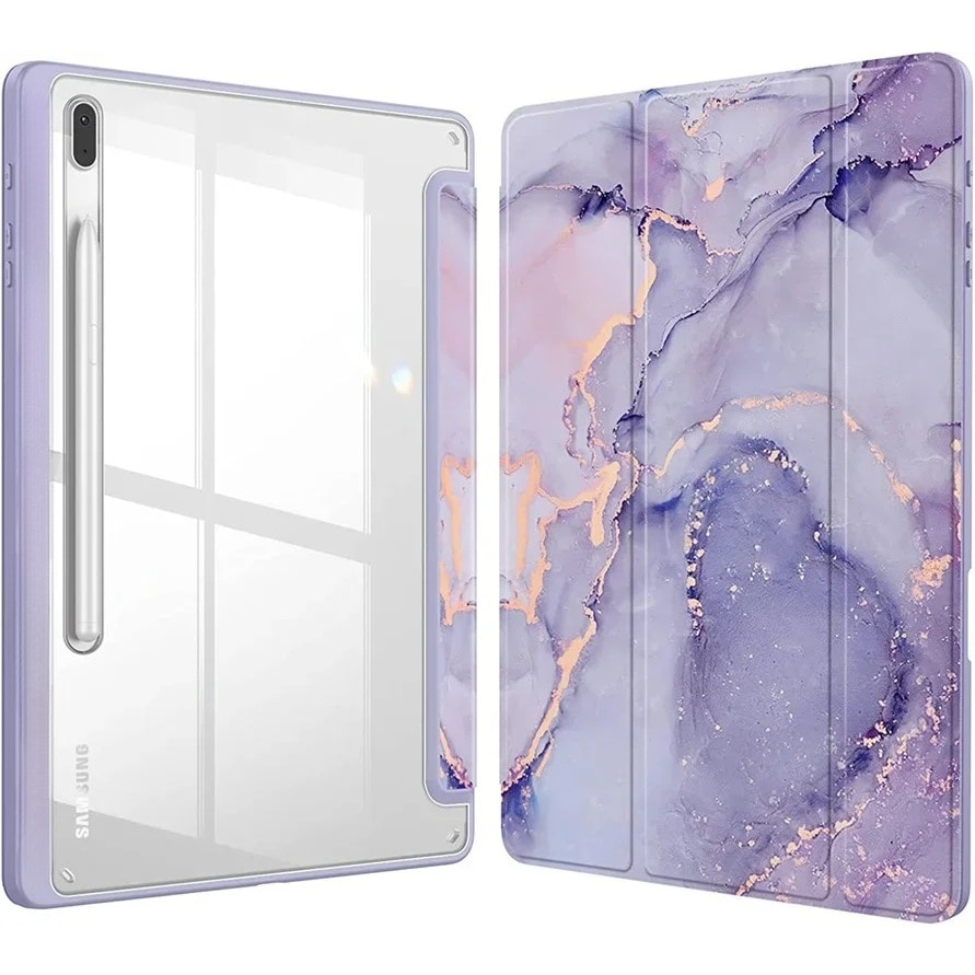 Husa tableta, XGSM, compatibila cu Samsung Galaxy Tab S10 FE+ Plus, violet marmura
