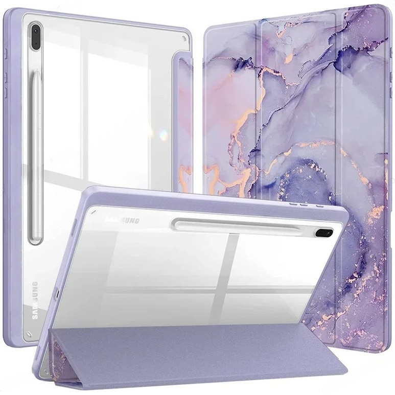 Husa tableta, XGSM, compatibila cu Samsung Galaxy Tab S10 FE+ Plus, violet marmura