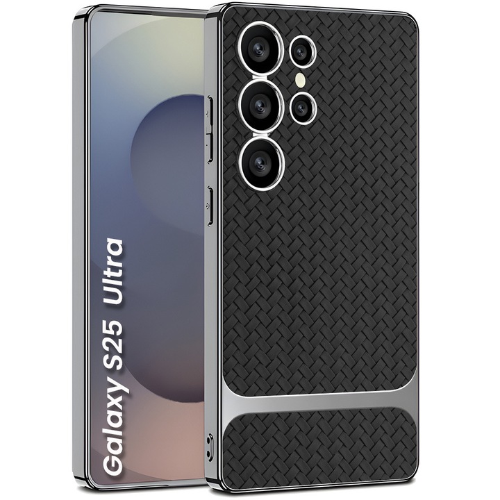 Husa pentru telefon, GKK, pentru Samsung Galaxy S25 Ultra, piele ecologica, negru, subtire