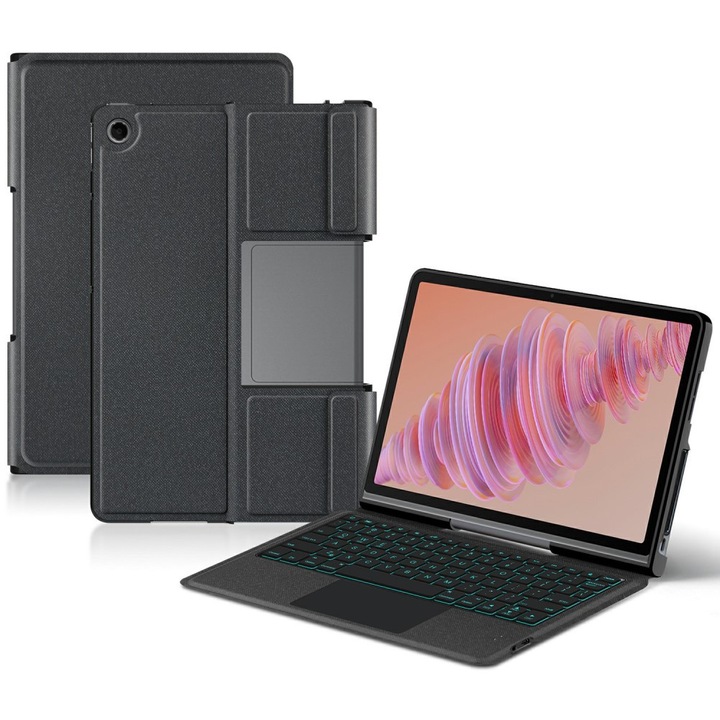Husa cu tastatura, XGSM, pentru Lenovo Tab Plus, negru