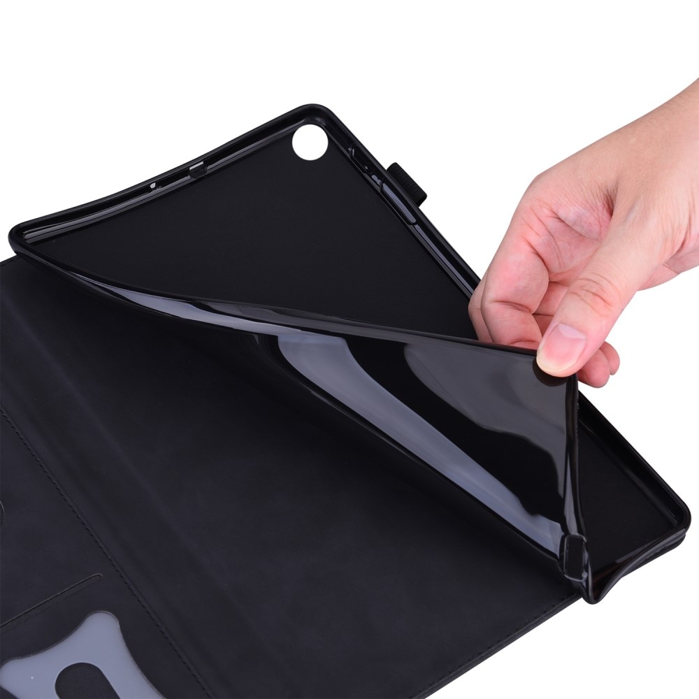 Husa tableta XGSM pentru Samsung Galaxy Tab S10 FE/S9 FE/S9/S8/S7, eko-piele, suport, neagra
