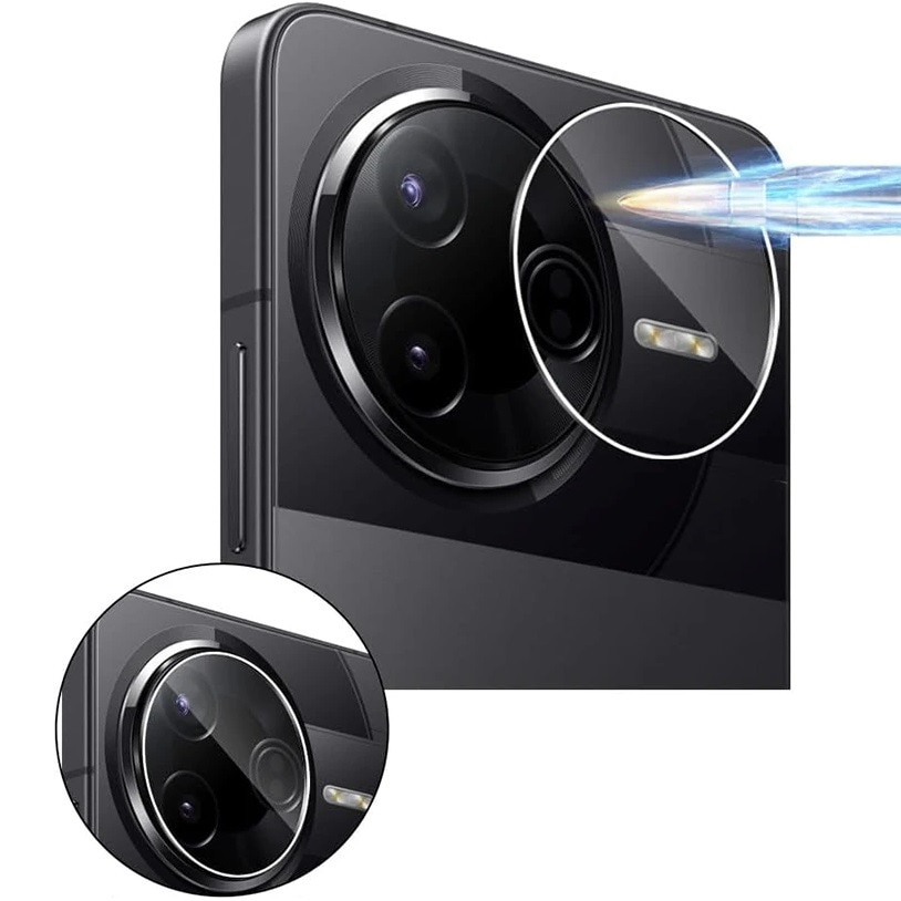 Folie protectie camera ERBORD pentru Xiaomi Poco F7 Ultra, transparenta, 9H, set instalare