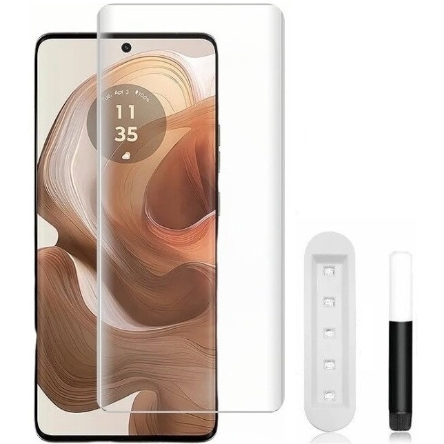Folie protectie XGSM pentru Motorola Edge 60 / 60 Fusion, transparenta, set complet, include lampa UV, cablu micro USB, accesorii de aplicare