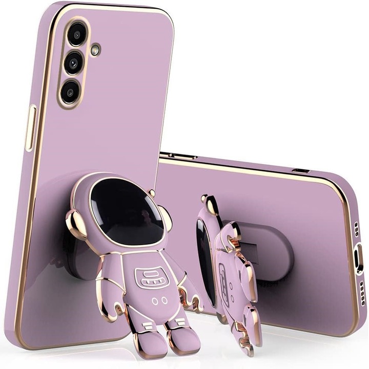 Husa XGSM pentru Samsung Galaxy A56 5G, astronaut, Violet, TPU, cu suport