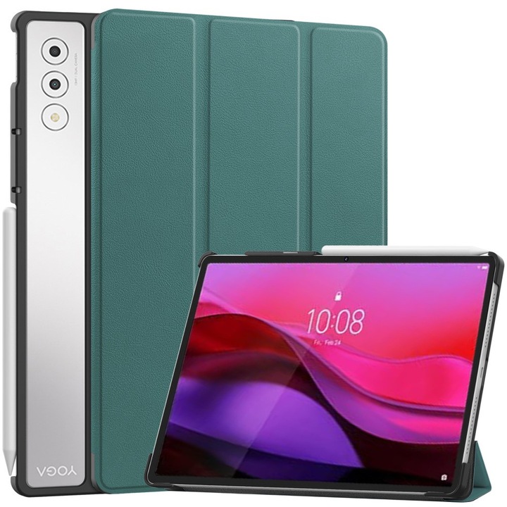 Husa tableta pentru Lenovo Yoga Tab Plus 12.7", XGSM, cu functie de suport, verde