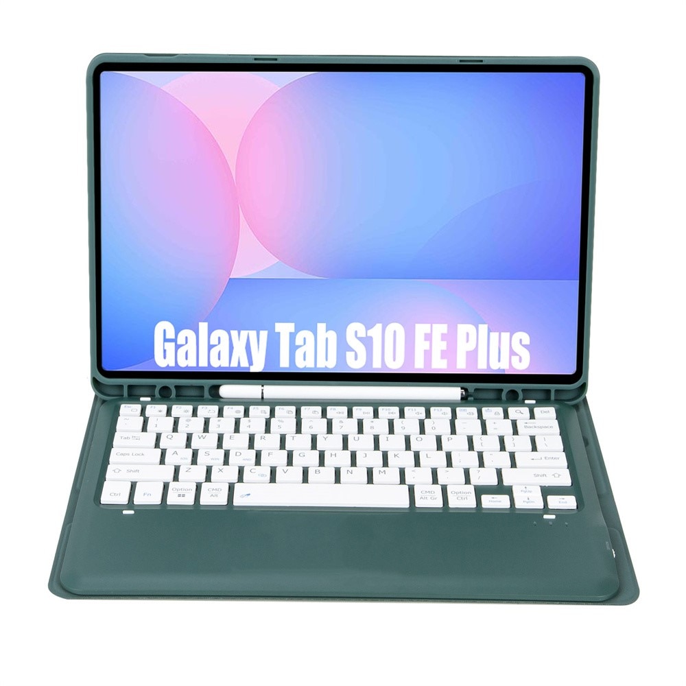 Husa cu tastatura Bluetooth pentru Samsung Galaxy Tab S10 FE+ X620 / X626B - Verde