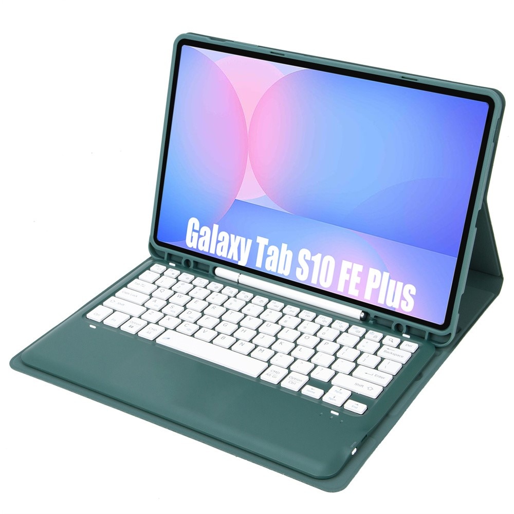 Husa cu tastatura Bluetooth pentru Samsung Galaxy Tab S10 FE+ X620 / X626B - Verde