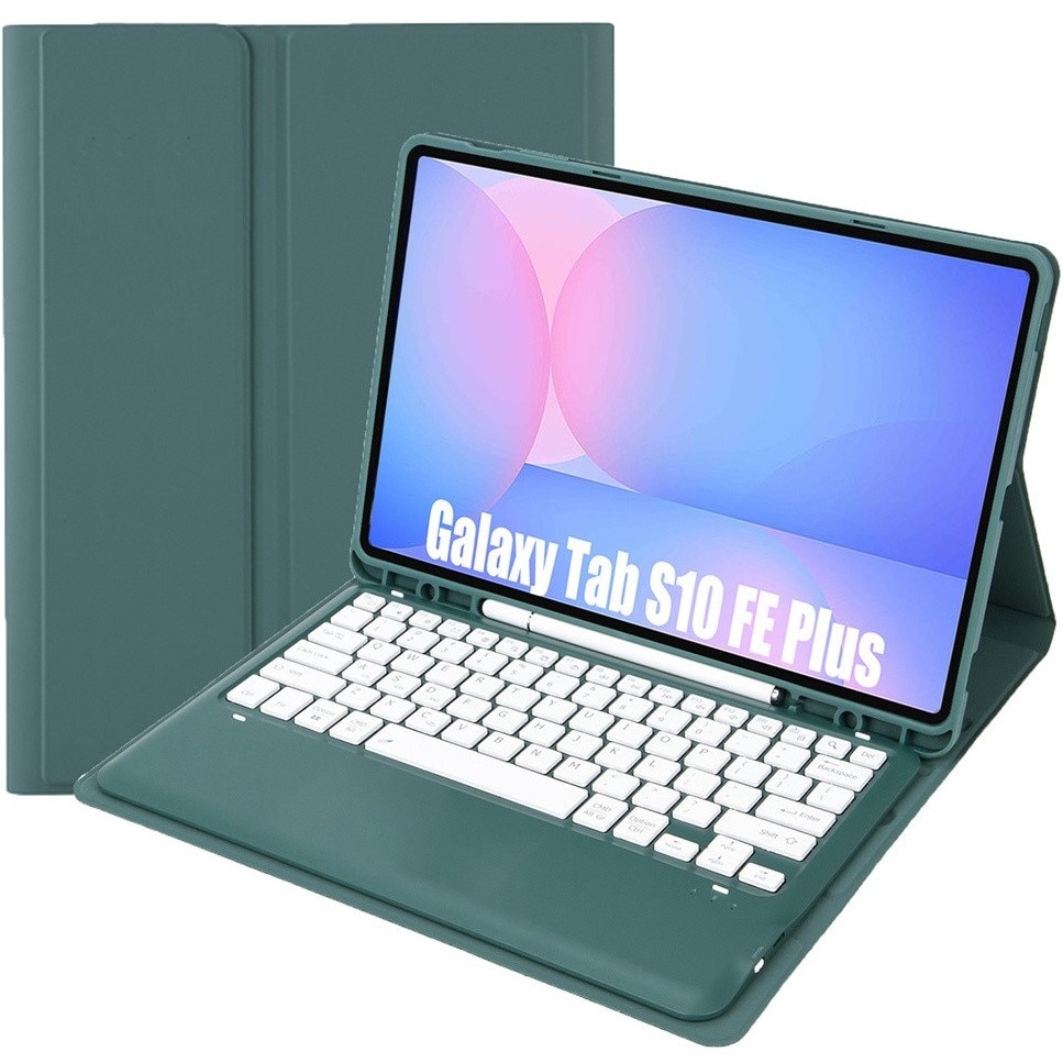Husa cu tastatura Bluetooth pentru Samsung Galaxy Tab S10 FE+ X620 / X626B - Verde