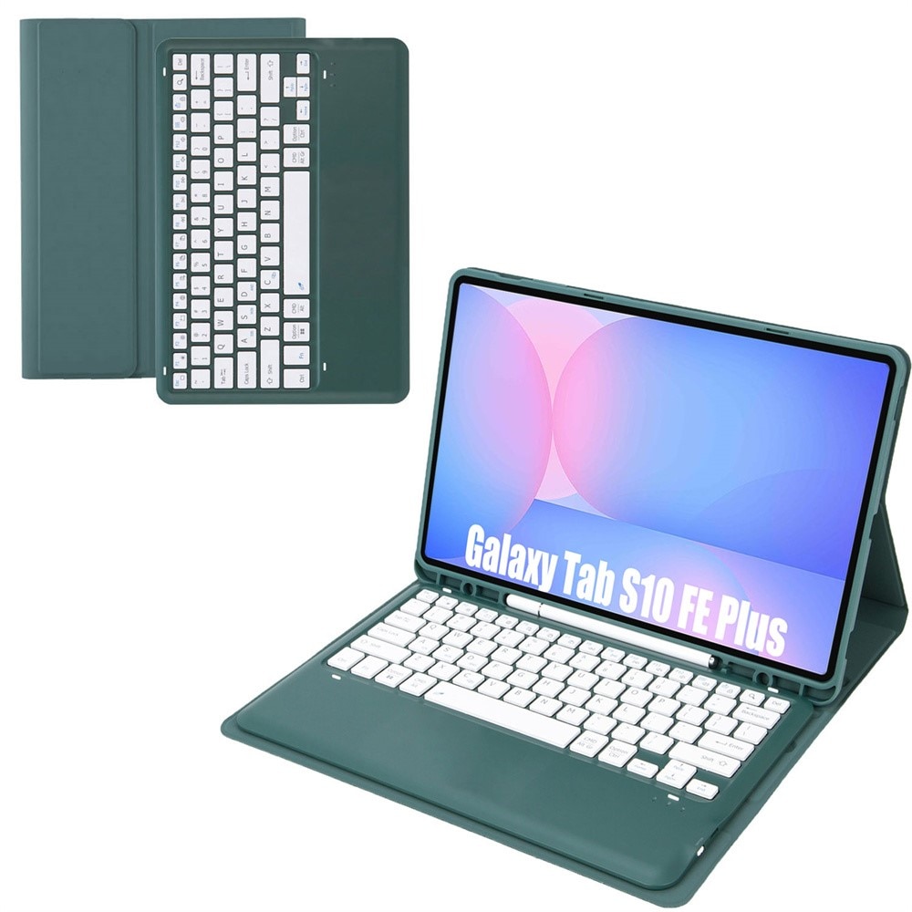 Husa cu tastatura Bluetooth pentru Samsung Galaxy Tab S10 FE+ X620 / X626B - Verde
