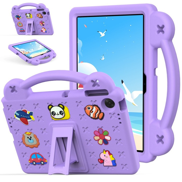 Etui pentru tableta, XGSM, Lenovo Tab TB311FU, cu suport, violet, modele dragute