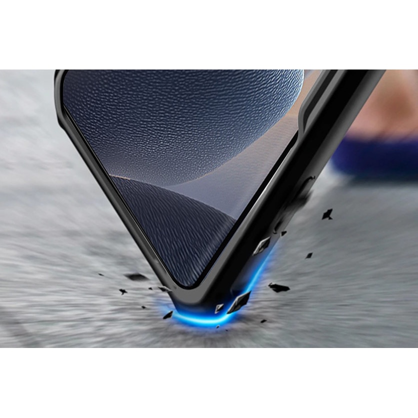 Husa telefon ERBORD Compatibila cu Motorola Edge 60 / 60 Fusion, AntiDrop Hybrid, policarbonat, neagra
