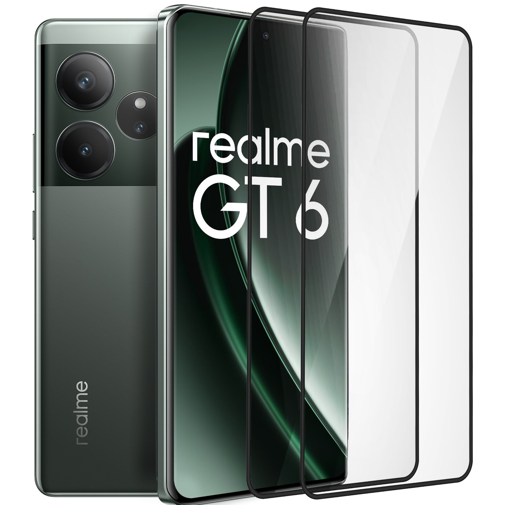 Set 2x Sticla Temperata ERBORD 3D pentru Realme GT 6, protectie completa, transparenta