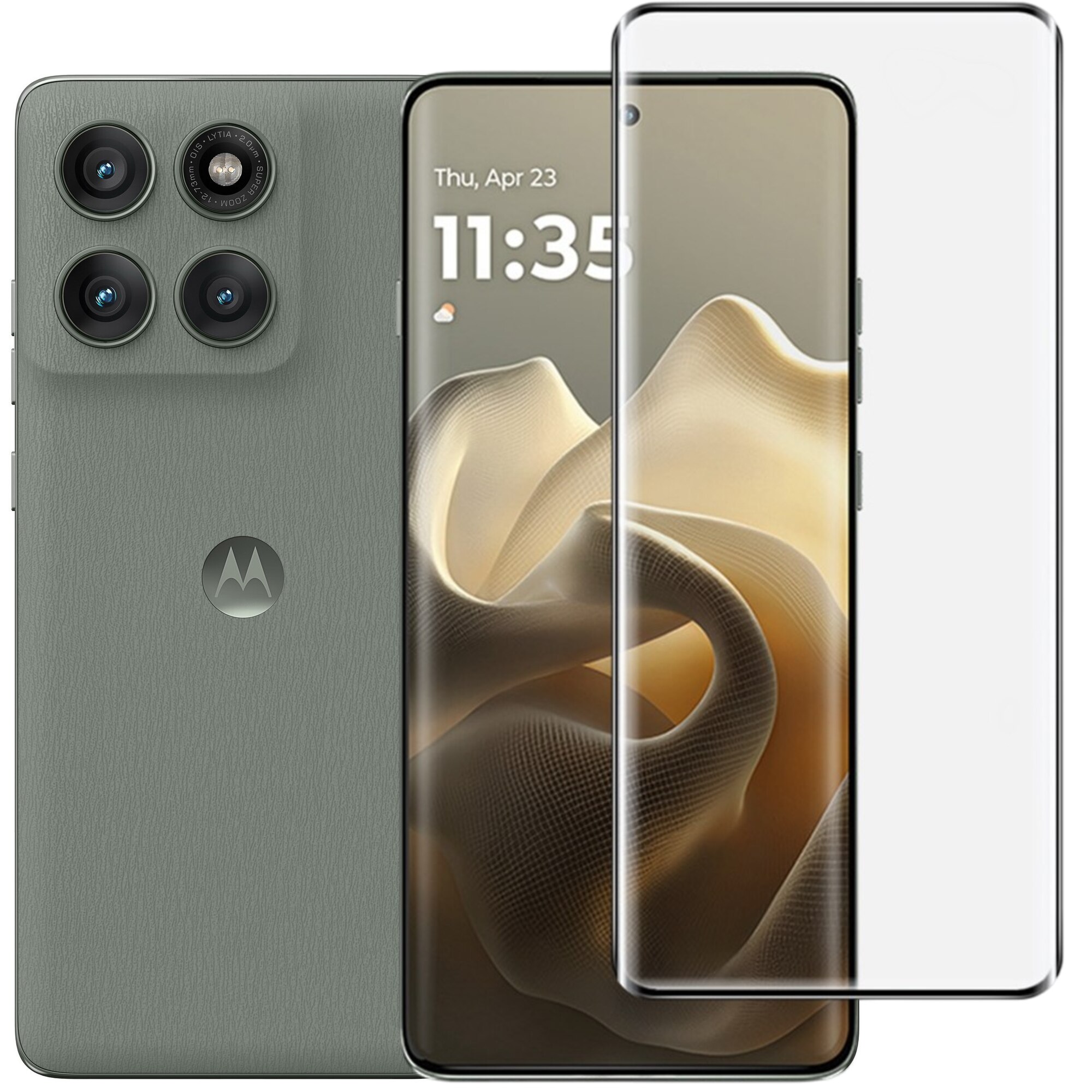 Sticla Temperata 3D pentru Motorola Edge 60 Pro, 9H, 0,3mm, neagra, set cu 2 servetele de curatare