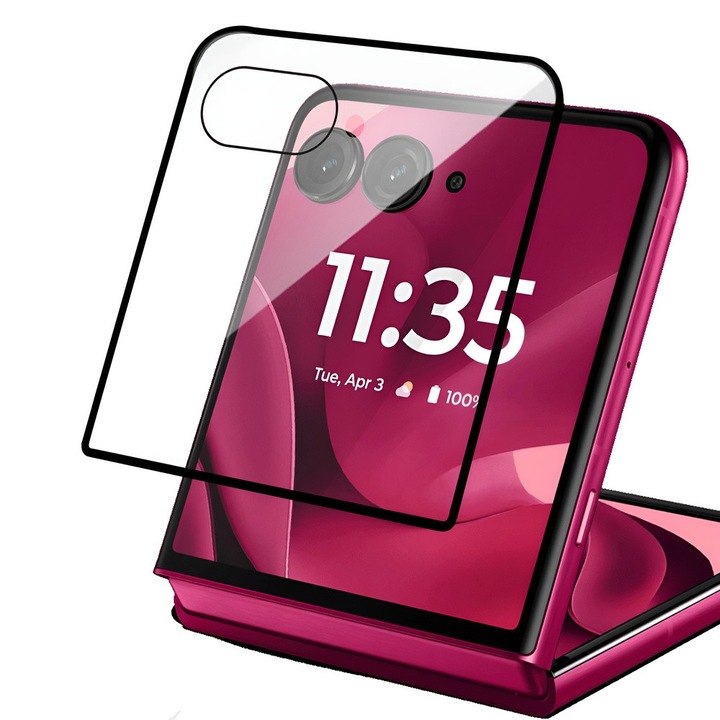 Folie protectie ERBORD pentru Motorola Razr 60 Ultra, transparenta, set cu 1 folie si 1 servetel de curatare