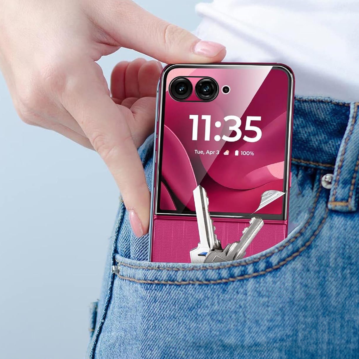 Folie protectie ERBORD pentru Motorola Razr 60 Ultra, transparenta, set cu 1 folie si 1 servetel de curatare