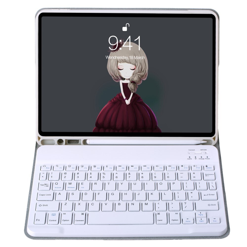 Husa cu tastatura, XGSM, 2 in 1, gri, pentru tableta 11"