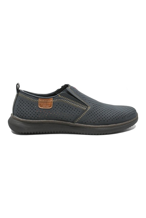 Pantofi barbati Rieker bleumarin din piele intoarsa cu calapod lat RIK10452-14, Bleumarin