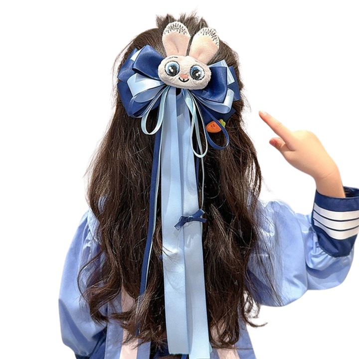 Gyerek hajcsat, aranyos kiegészítő rendőrnyuszival, hercegnős szalagos fejpánt