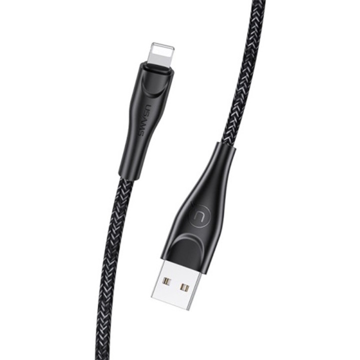 Usams u41 adatkábel, usb - lightning, 2a, gyorstöltő, 100cm, törésgátló, cipőfűző, fekete, kompatibilis: Apple IPAD, 3rd Generation, / IPAD, 4th Generation, / IPAD mini