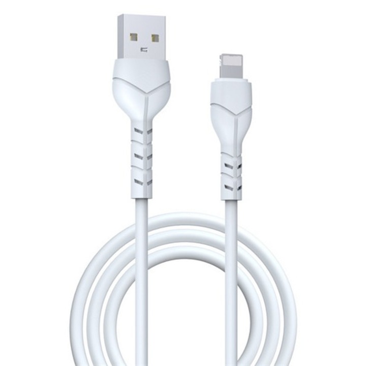 Devia kintone adatkábel, usb - lightning, 10w, gyorstöltő, 100cm, cipőfűző, fehér, kompatibilis: Apple iPhone 6 4.7 / IPAD Pro 12.9, 2017, / iPhone 12