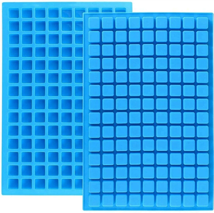 Set 2 forme silicon patrate 30x30x3cm, 126 cavitati, flexibil, rezistent la temperaturi, culoare transparenta