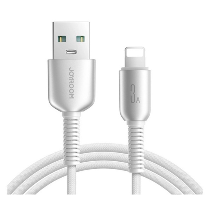 Cablu de date Joyroom de ultimă generație, USB - Lightning, 3A, încărcare rapidă, 120cm, gri, compatibil cu: Apple iPhone 6S Plus 5.5 / IPAD Pro 9.7 / iPhone XS 5.8