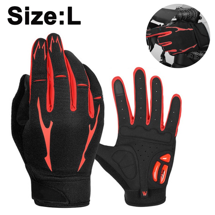 Kerékpáros kesztyű, teljes ujjú, többszínű, M-L-XL, elasztikus nylon, pamut, 1 db-os szett