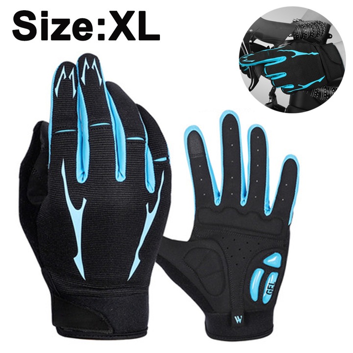 Kerékpáros sportkesztyű, többszínű, M-L-XL, teljes védelem, rugalmas anyag