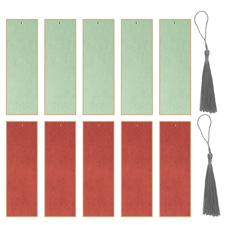 Semn de carte 6*18cm, 10 buc semne de carte goale cu ciucuri pentru proiecte DIY, mestesuguri, realizare si decorare, Stil: Stilul 3;