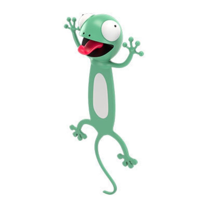 Semne de carte cu animale, semne de carte 3D de Craciun pentru copii si studenti - Papetarie amuzanta, cadouri de petrecere de ziua de nastere pentru copii, adolescenti, baieti si fete, ajutor la citit, Gecko