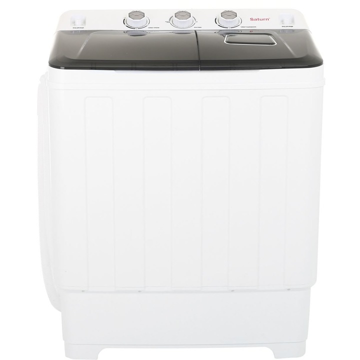 Saturn ST-WM0626 Szürke Mosógép, 360W, Maximális töltet: 7 kg, 2 mosási mód, Mosási időzítő: 15 perc