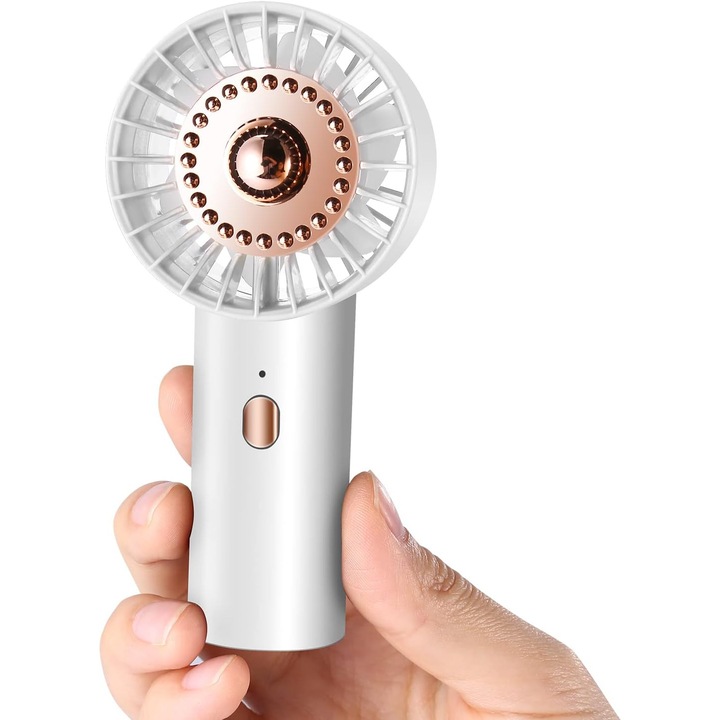 Hordozható Ultra Könnyű Ventilátor, Mini Kézi Ventilátor 3 Sebességes Erős Csendes Széllel, USB Újratölthető Zsebventilátor Gyors Töltéssel, Kis Ventilátor Utazáshoz Irodába Otthonra, Fehér