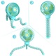 Ventilator mini portabil cu trepied flexibil, 3 viteze, albastru, 287x111x82mm, set