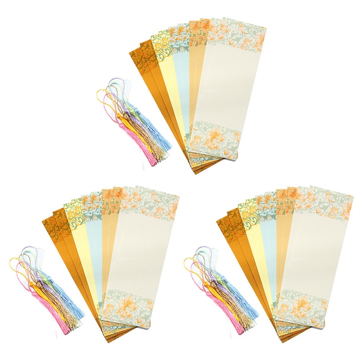 Semne de carte din hartie colorata goala cu ciucuri, pentru proiecte DIY in sala de clasa, mestesuguri scolare, etichete cadou, 20 buc, Stil: Stilul 1;