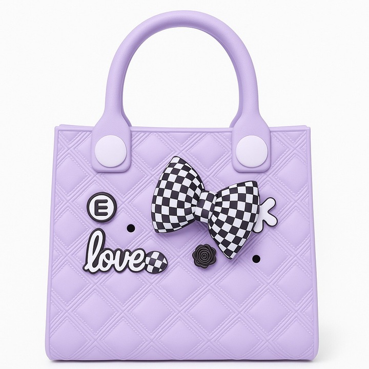 Дамска чанта, Висококачествена, Силиконова, Водоустойчива, Персонализируема, 21x20x8 см, Ежедневна, Плажна, За жени и тийнейджъри