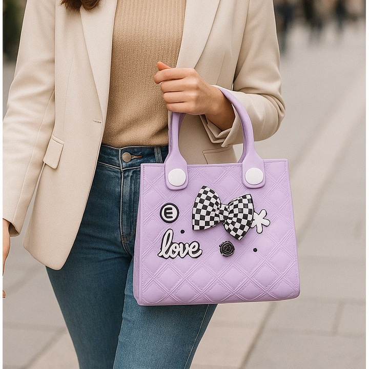 Prémium szilikon női táska, vízálló, testreszabható, 21x20x8 cm – hétköznapi, strand, divatos – nőknek és tinédzsereknek