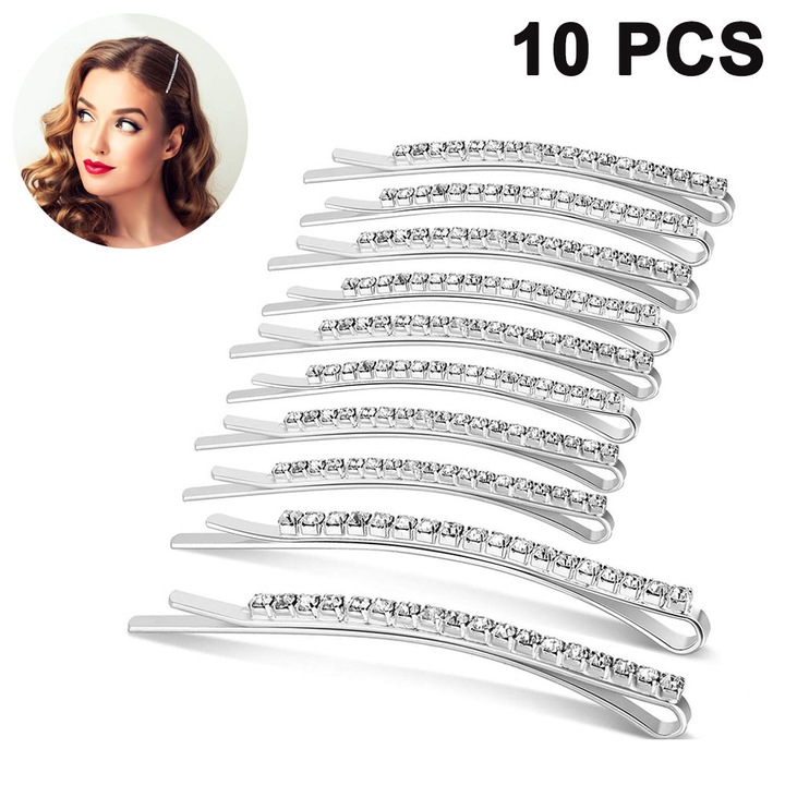 10 darab fényes hajcsat, aranyos hajcsat, díszes hajkiegészítők, hajtű lányoknak és nőknek partira, esküvőre, mindennapi viseletre.