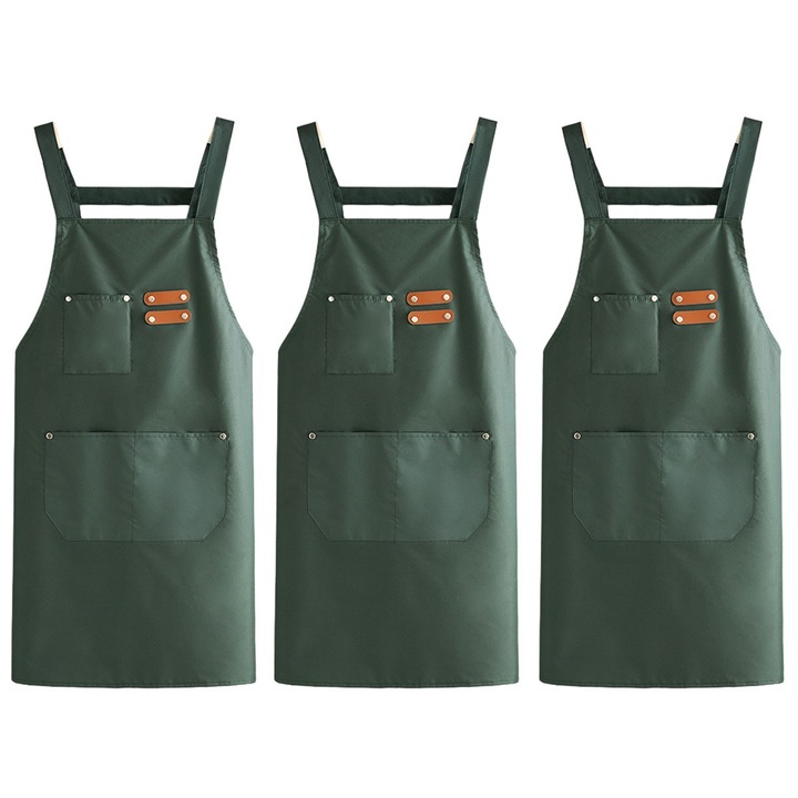 Set 3 sorturi bucatarie impermeabile rezistente ulei ajustabile multicolor marime unica