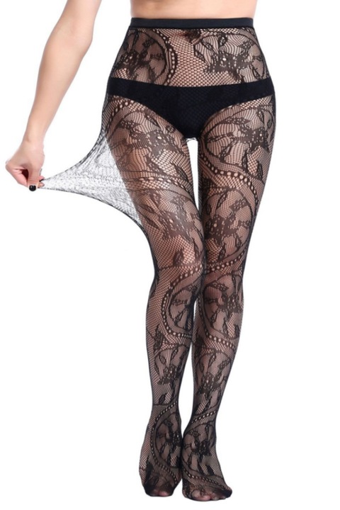 Ciorapi din plasa cu model YD-WK06 118569, Negru, S-L