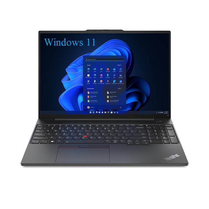 Лаптоп Lenovo ThinkPad E16 Gen 2 (Intel), 16" WUXGA IPS 300nits, Intel Core Ultra 5 125U 12-core, 256 GB SSD m2 PCIe, Intel Graphics, Windows 11 Home, Aluminium case 1.81 kg, Black